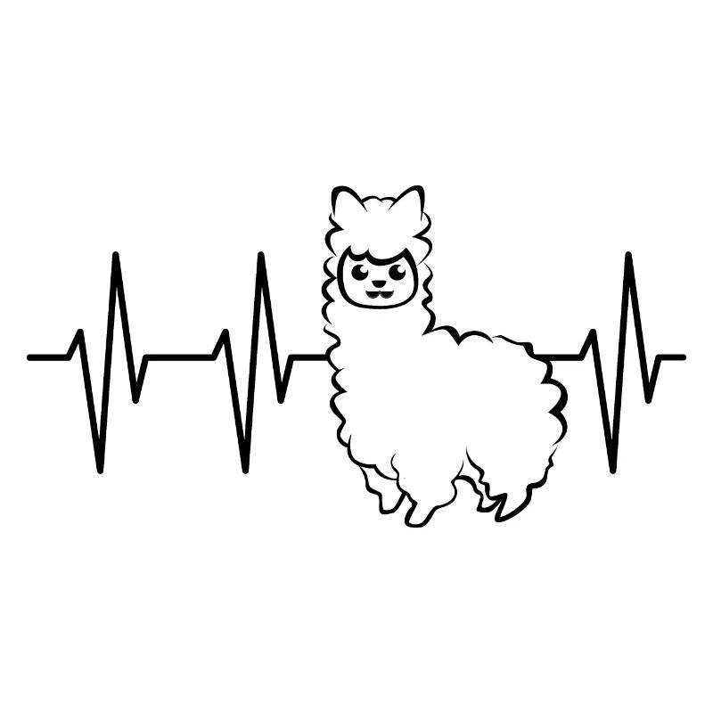 pulse heartbeat ekg alpaca alpacas animals comic cute