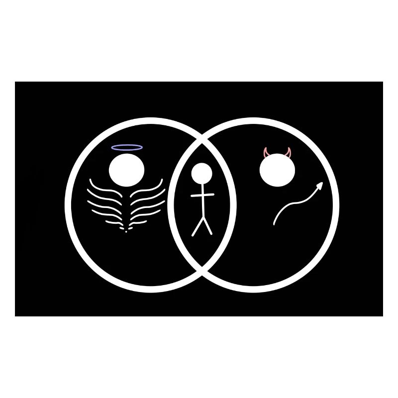 Engel oder Teufel? Niedliches Design Venn-Diagramm