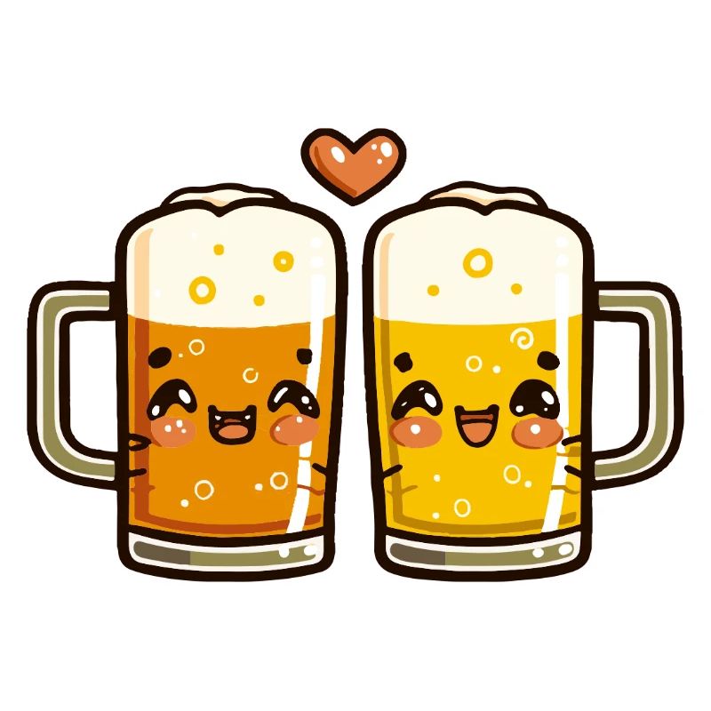 Bier Paar Liebe Herz Comic