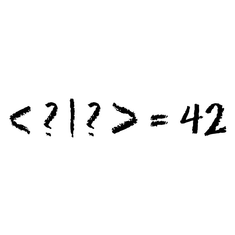 Beste Quantum Joke Ever: Bra-Ket = 42 (Blackboard)