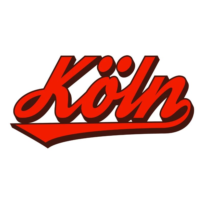 Logo rétro Script de Cologne Rouge