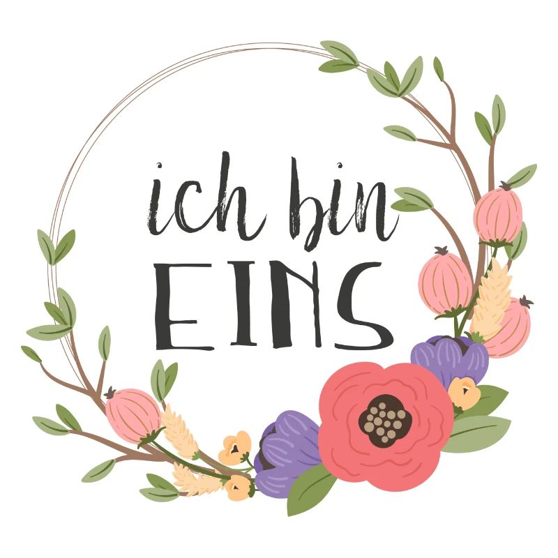 Ich bin eins - erster Geburtstag mit Blumen