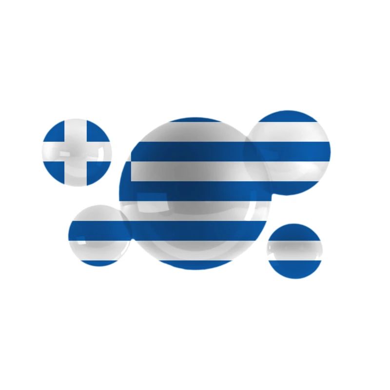Greece flag on bubbles