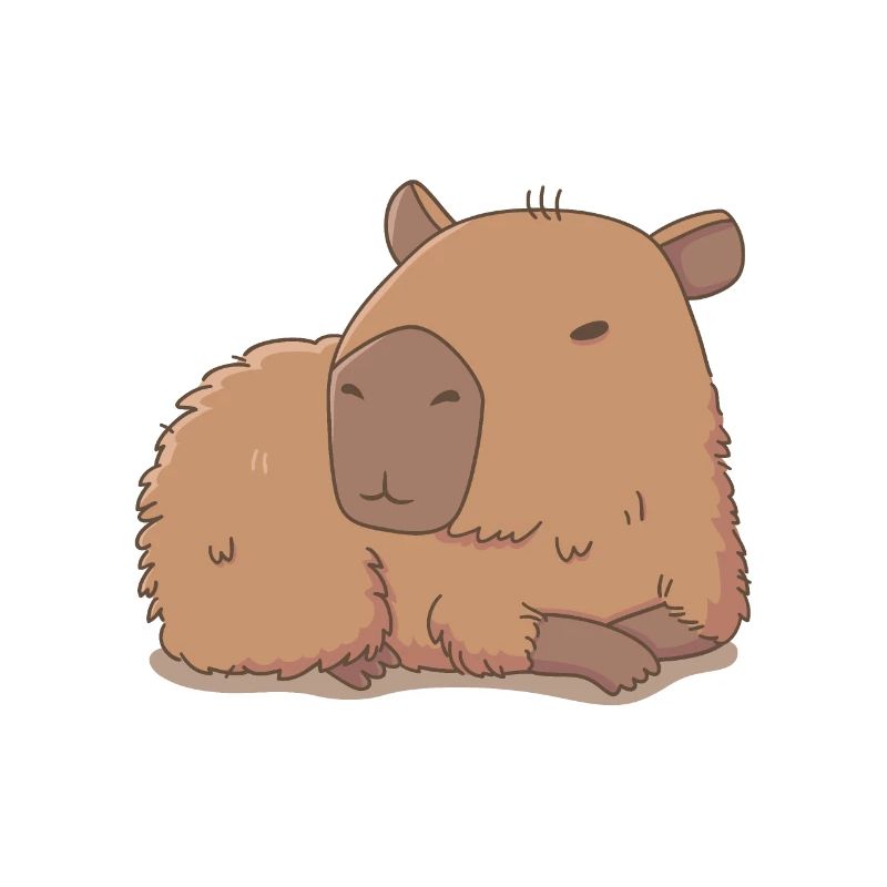 Capybara Lying Down And Relaxing