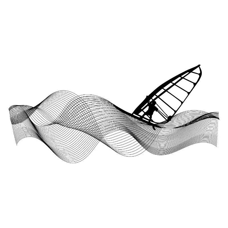 Windsurfer auf Wellenstruktur