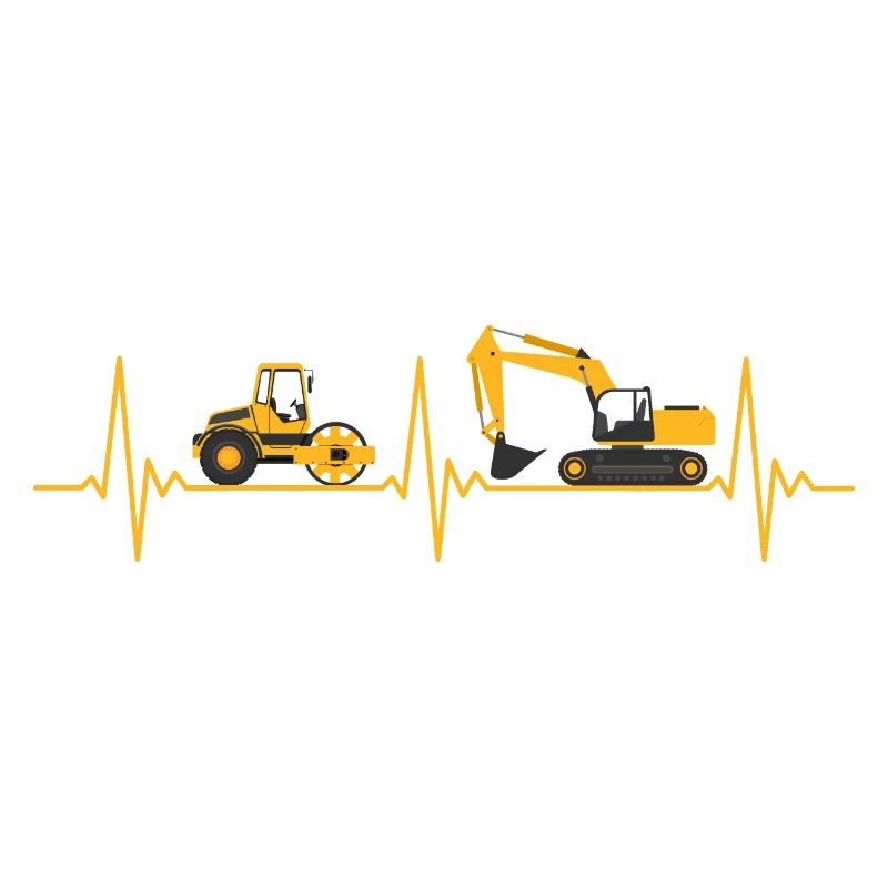 Construction site construction vehicles heartbeat