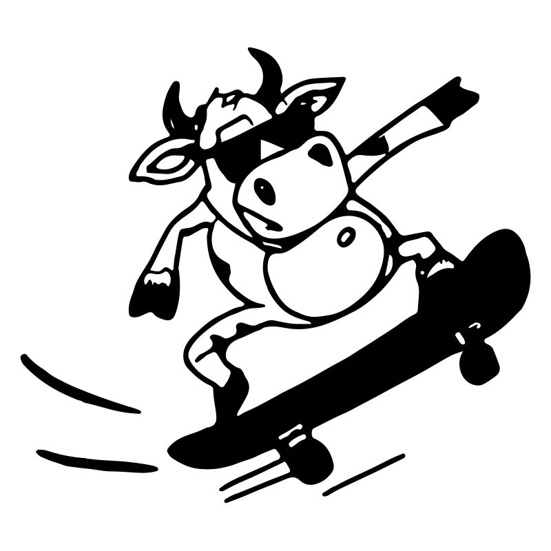 Kuh Skateboard Lustig Geschenkidee