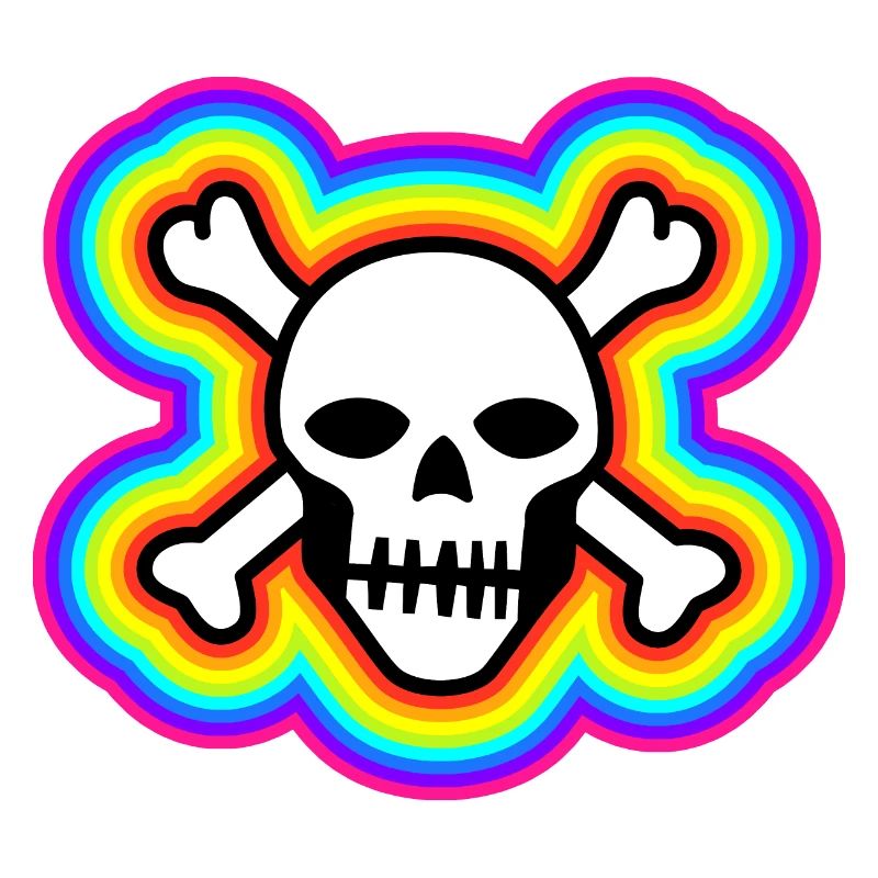 Regenbogenfarbener Schädel: Lebendiger und einzigartiger Schädel