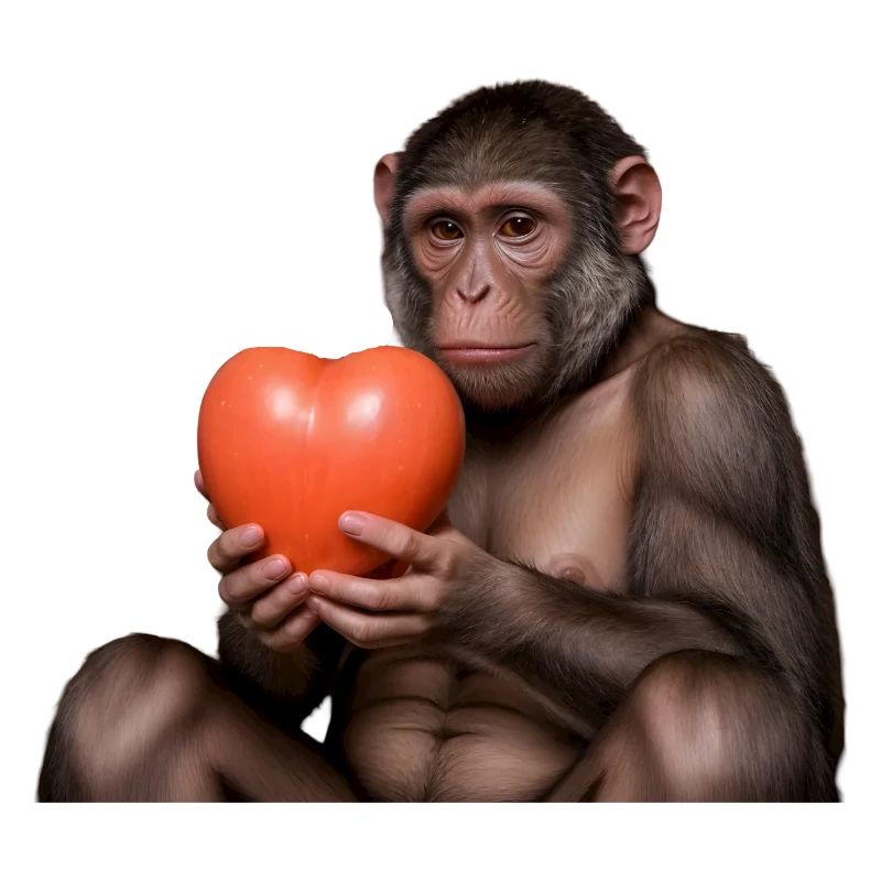 Affe mit einem Herz