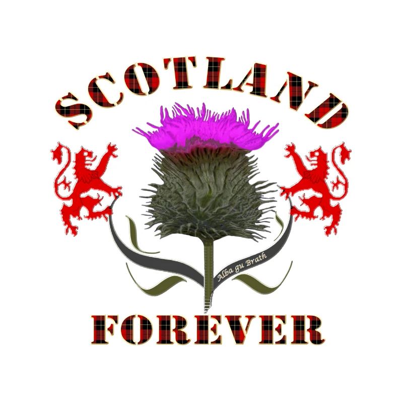 scotland forever thistle_red tartan