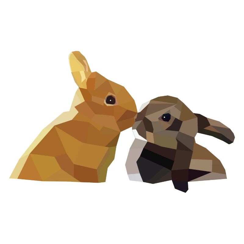 Lapins de pâques lapins polygone lapins cadeau amour
