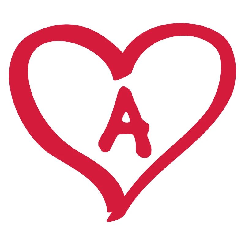 Coeur comique Une lettre initiale nom nom couples