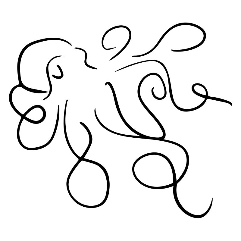 Octopus Line Art - Minimalist