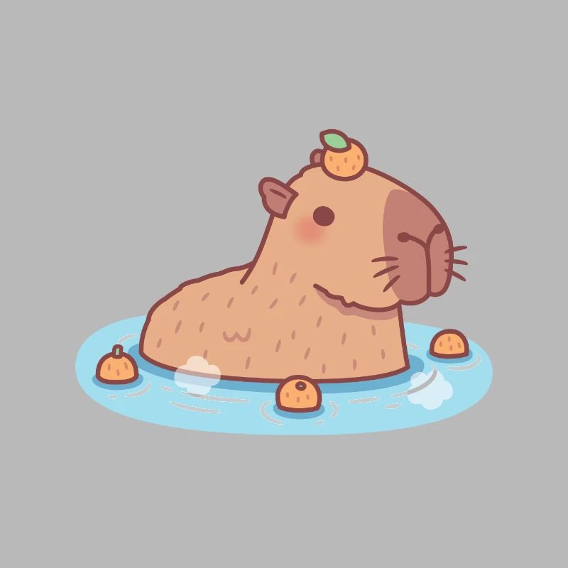Mignon Capybara Chilling Dans la source chaude