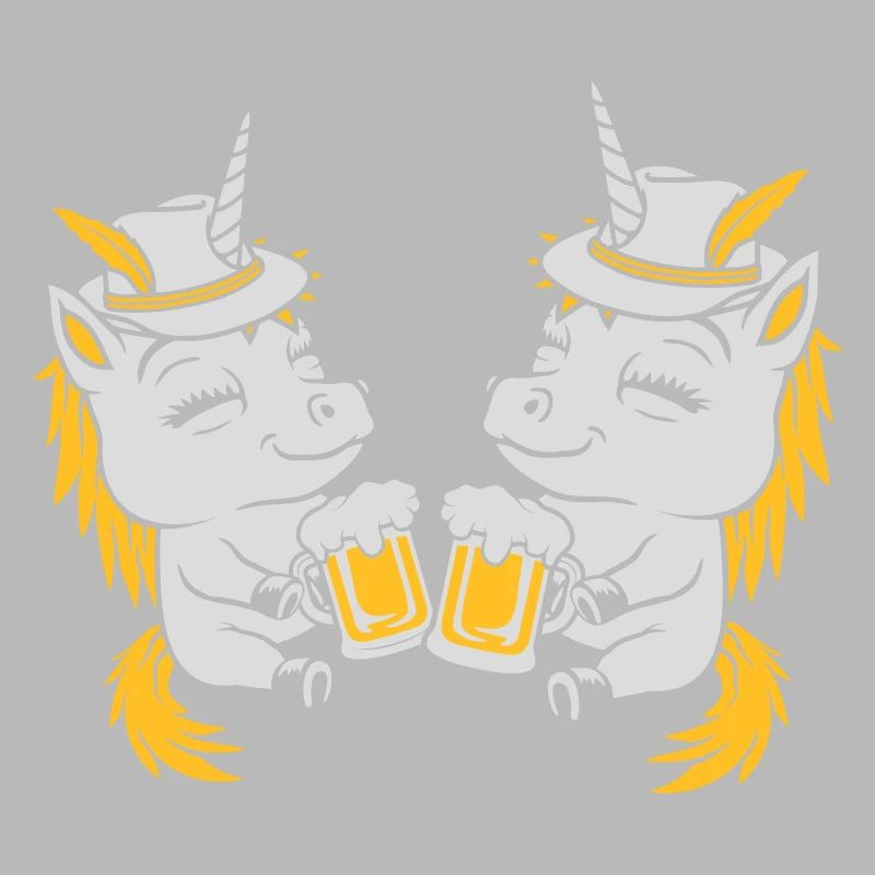 Bier Anstoßen Einhorn Team