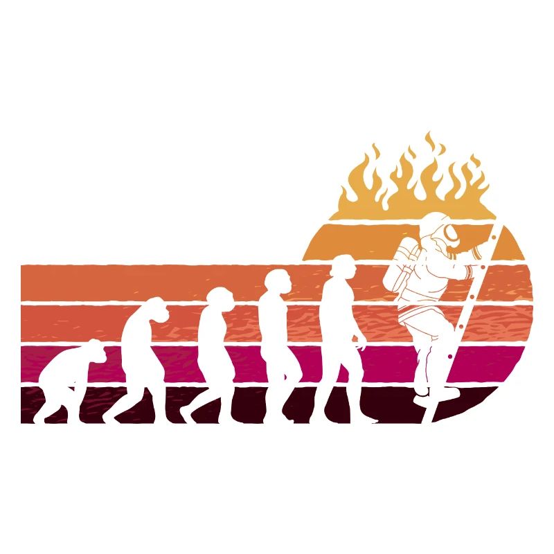 Evolution Firefighter Retro Firefighter Profession