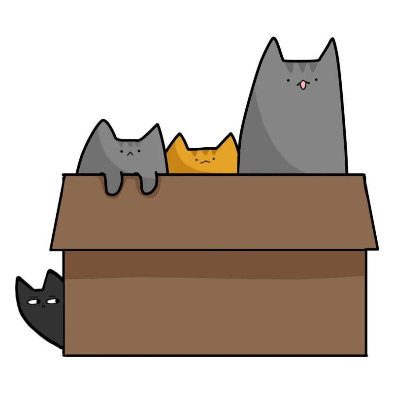 Cute Cats inside box, Love Cats