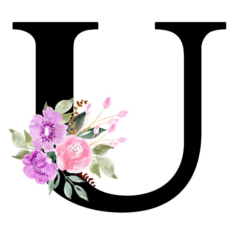 Lila Blumenbuchstabe u