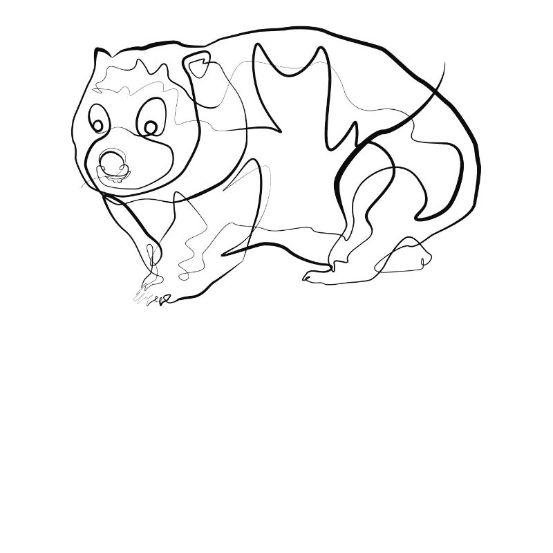 Wombat Australie - one line drawing