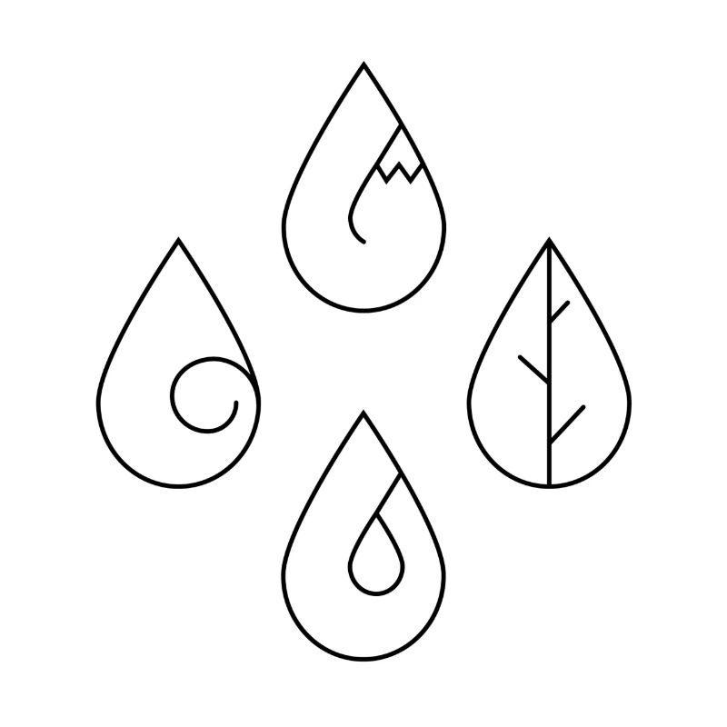 Elements in a Raindrop - black