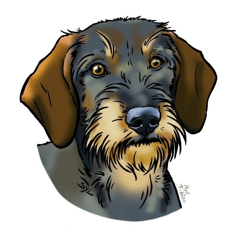 Wirehaired dachshund (without text) light textiles