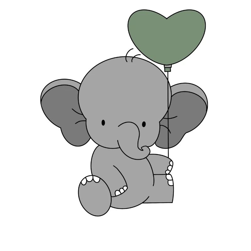 Bébé éléphant en montgolface 💚💚