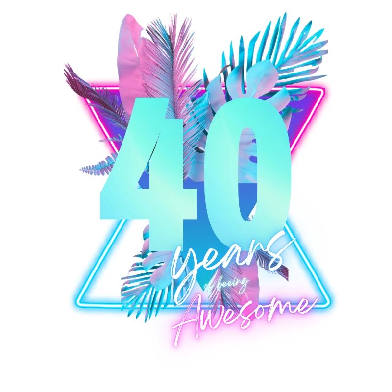 40 Years Neon Retro Celebration