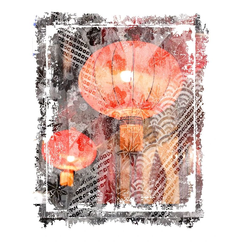 Lanternes Japonaises Rouges Lampes de rue de nuit