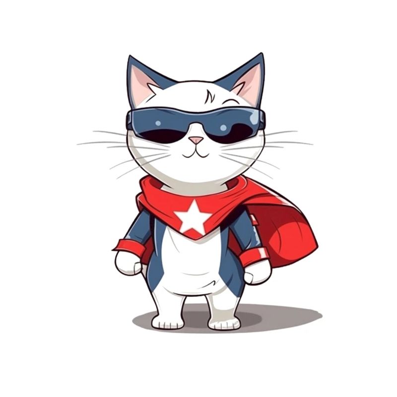 Chat héros mignon