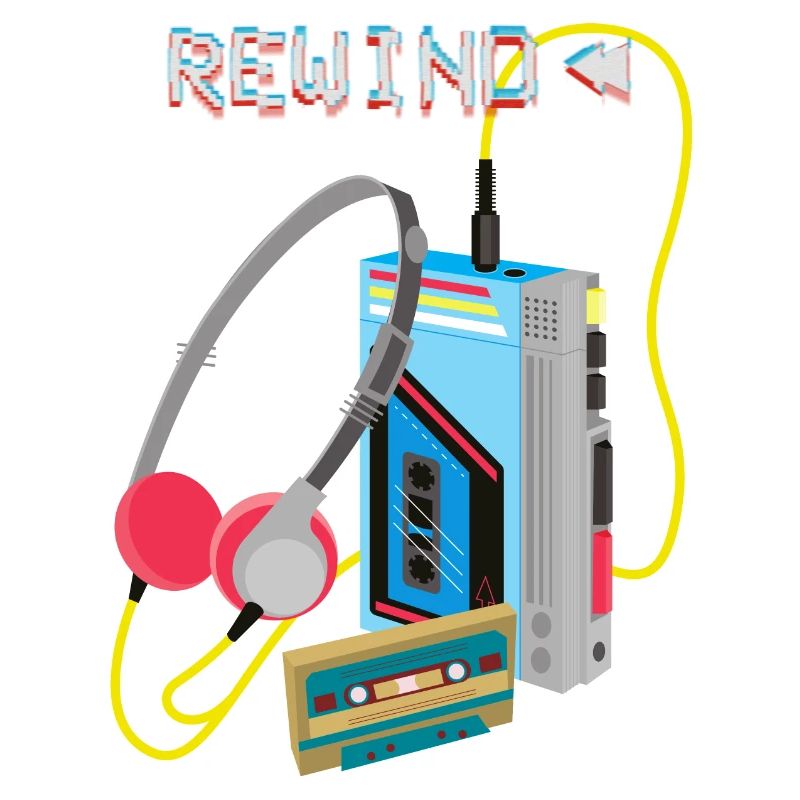 Conception de cassette de rembobinage de musique rétro