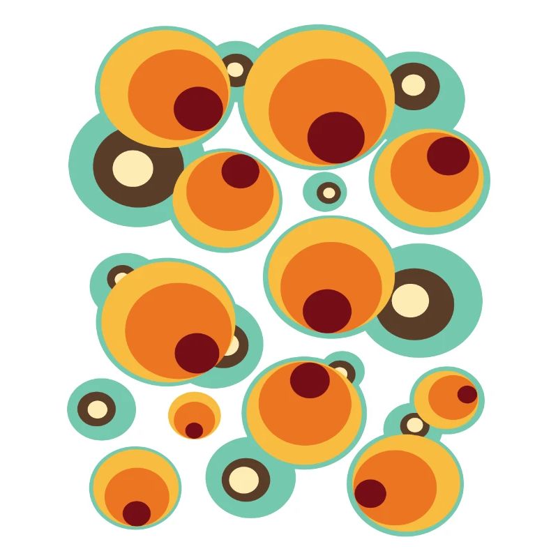 Vintage Mid Century Dot Circle Pattern