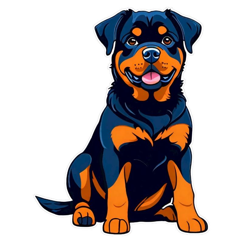Rottweiler mignon dans le style comique