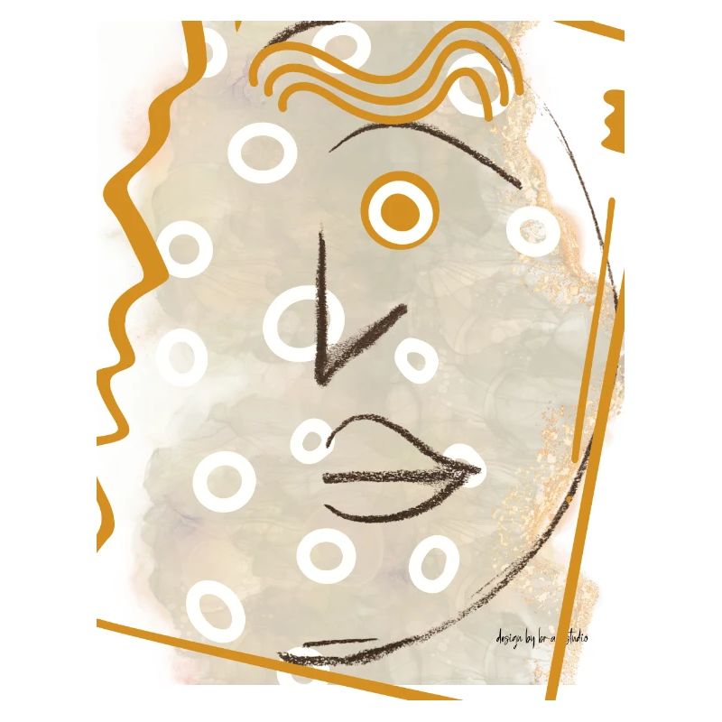 Abstract Portrait with Circles and Lines