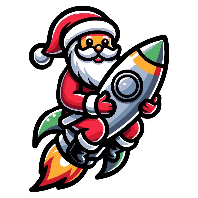Weihnachtsmann Auf Einer Rakete