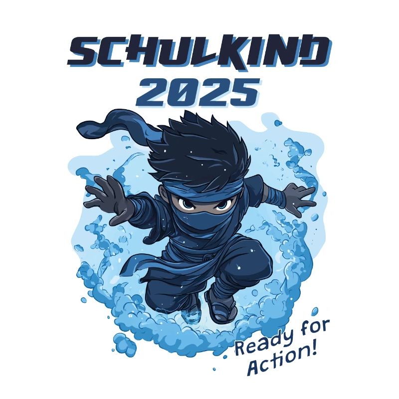 Schulkind 2025 Blauer Ninja