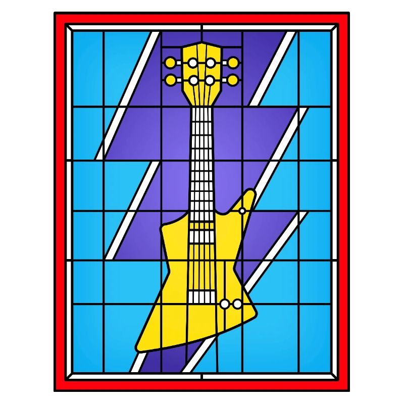 Buntglas-E-Gitarre