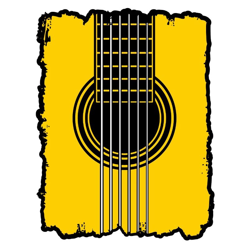 Affiche Grunge Guitar Jaune