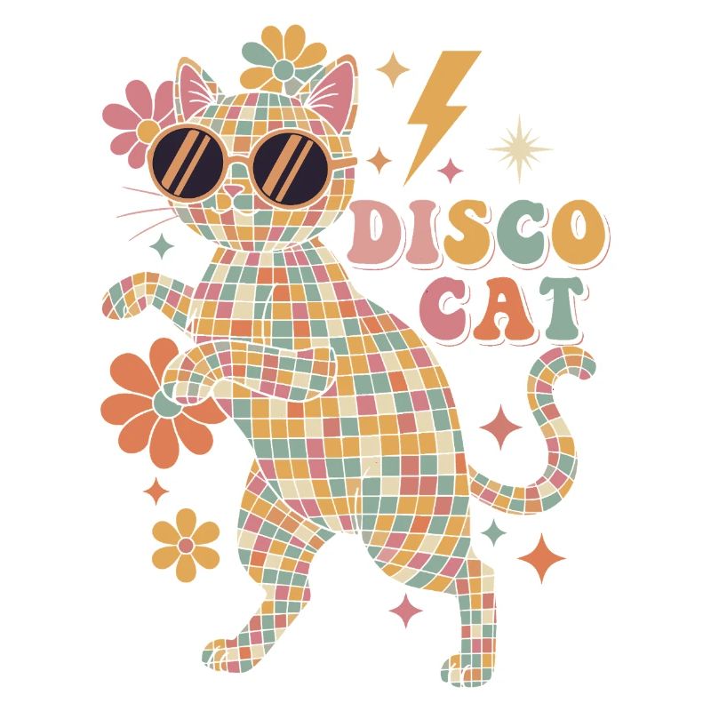 Techno Disco Cat Disco Ball Party Funny