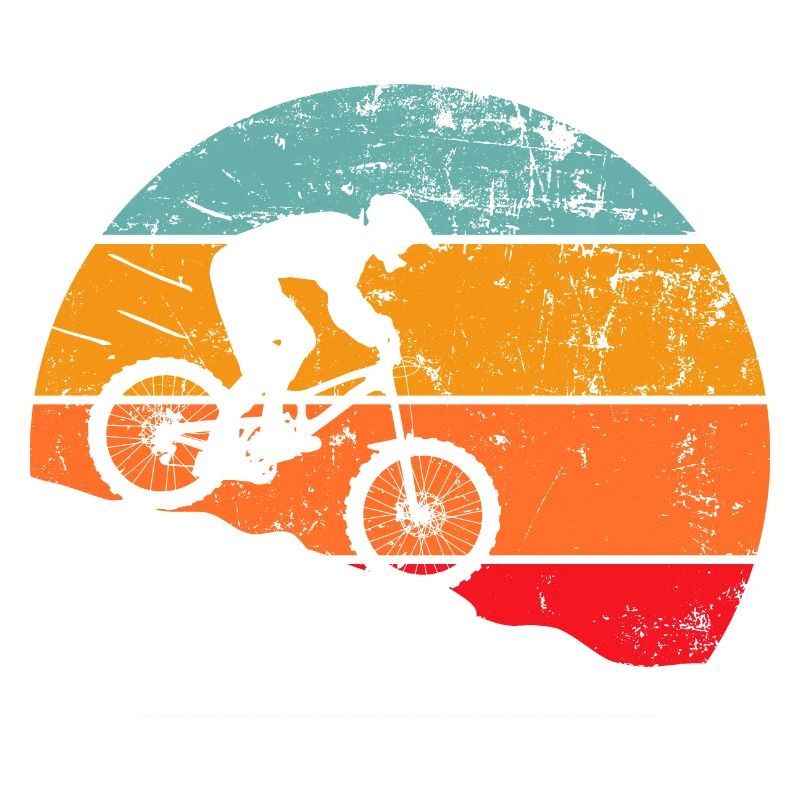 Mountain Biker Downhill Retro