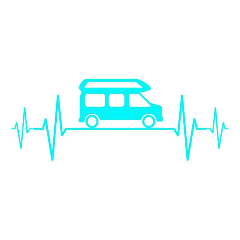 Camper Campervan Van Herzschlag EKG Bus Camping