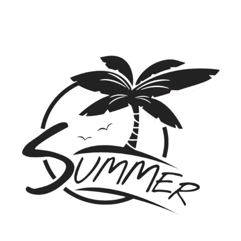Palms Design mit "Summer"-Text für das ultimative