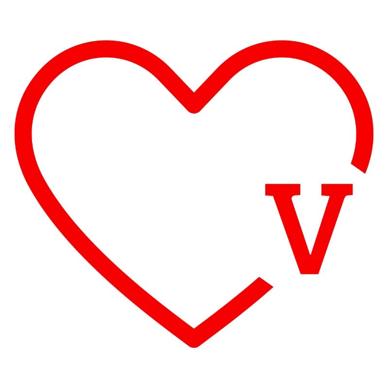 Buchstabe V Rotes Herz
