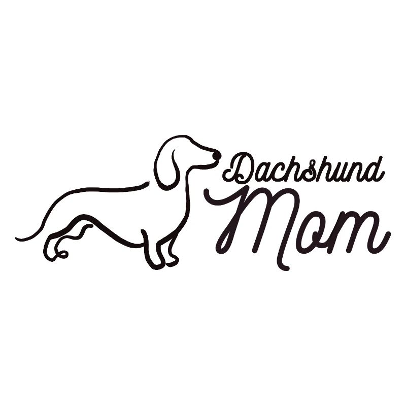 Dachshund Mom Script Logo Lineart Dackel
