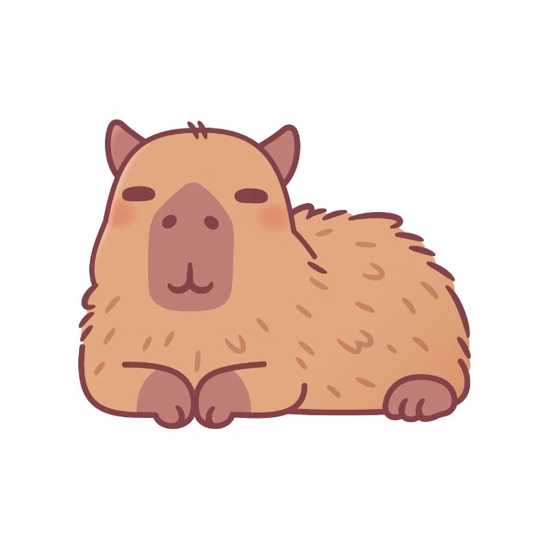 Cute Resting Capybara Doodle