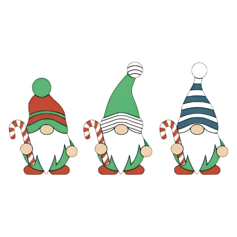 Three Cute Christmas Gnomes