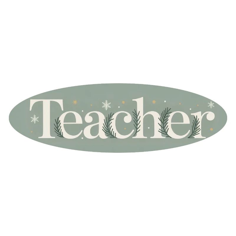 Enseignant d’hiver Lettrage Branches de sapin