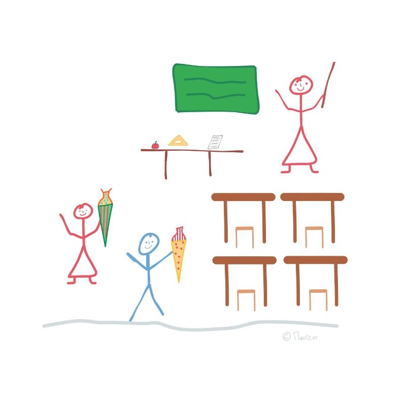 Training stick figures, back to school classes