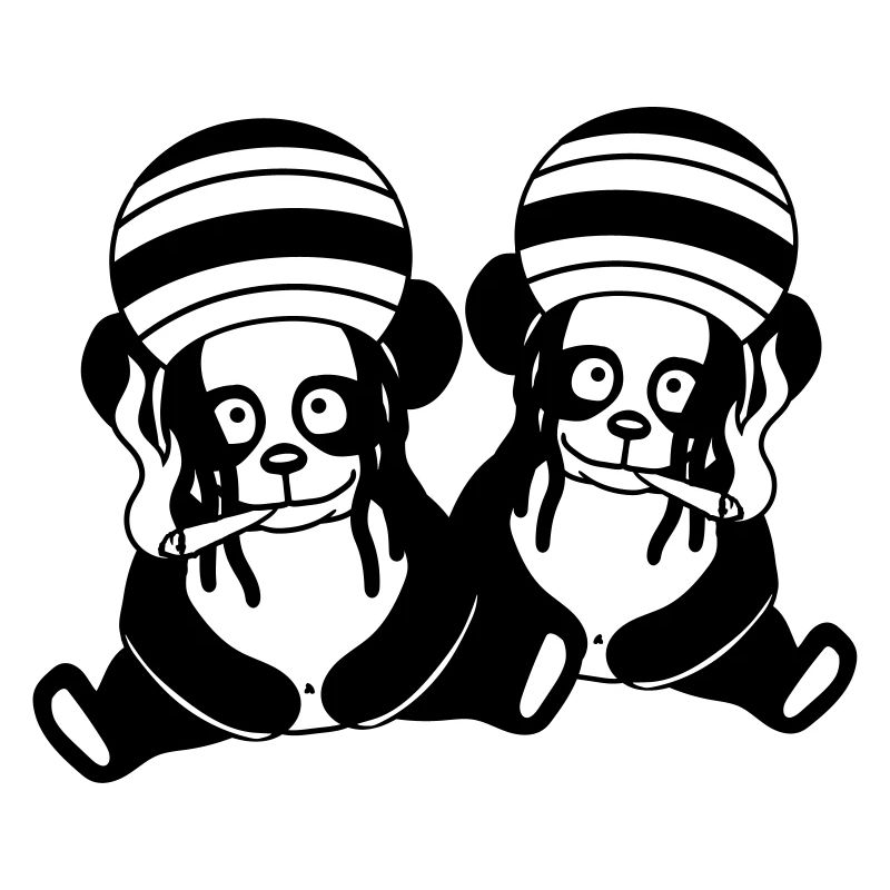cool 2 amis panda équipe couple baer raggae joint