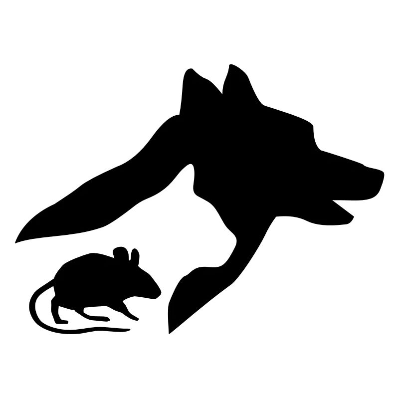 Dog, Cat and Mouse Silhouette