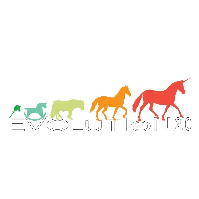 farbiges Evolution 2.0 Einhorn Shirt.